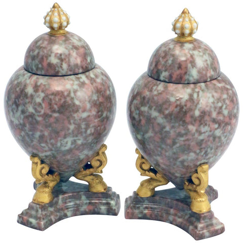 Pair of Grainger Worcester Covered Urns