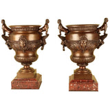 Pair of 19th Century Napoleon III Bronze Urns