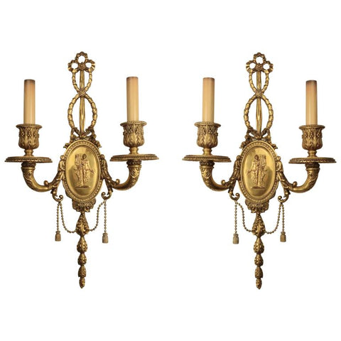 Pair of E. F. Caldwell Two-Arm Wall Sconces