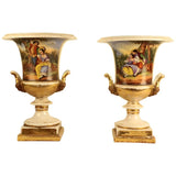 Pair of French Empire Style Porcelain Urns