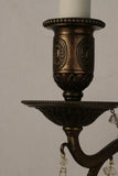 Pair of American E. F. Caldwell Bronze and Lead Crystal Wall Sconces