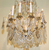 Louis XIV Style Crystal and Gilt Bronze Ten-Light Chandelier