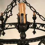 Antique Continental Wrought Iron Chandelier