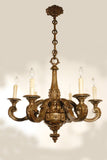 Louis XVI Style Bronze Six Light Chandelier