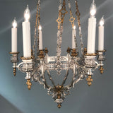 French Parcel-Gilt and Silvered Bronze Chandelier, in the Gothic Taste