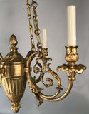 Belle Époque Louis XV Style Bronze Four-Light Chandelier