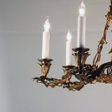 French Louis XV Style Rococo Bronze and Glass Eight-Light Chandelier