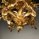 19th Century Louis XV Style Giltwood 18-Light Chandelier