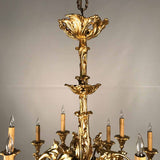 19th Century Louis XV Style Giltwood 18-Light Chandelier