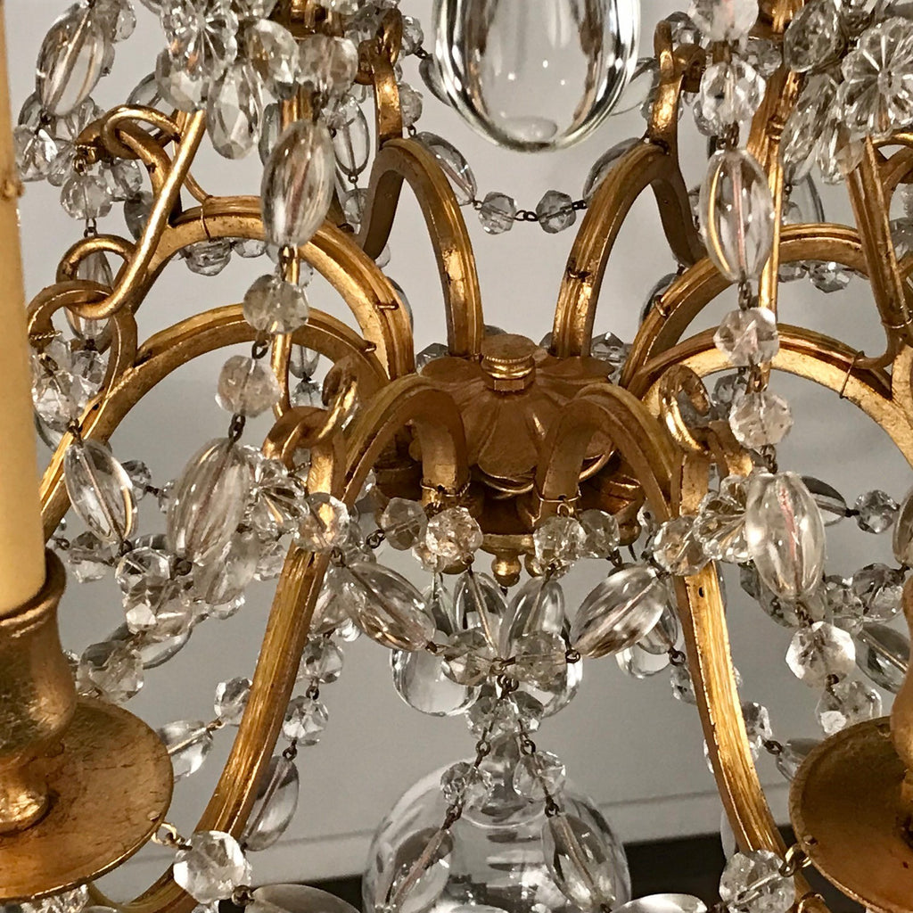 Lights of Tuscany 15900-3 Semi Flush Antique European Brass Crystal  Chandelier