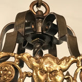 An Antique 12 Light Neo-Renaissance  Bronze and Wrought Iron Chandelier