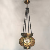 Oriental Style Brass Lantern Pendent