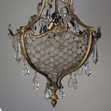 Louis XV1 Style Bronze and Crystal Chandelier