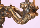 Louis XIV Style Six-Arm Wood Chandelier