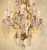Louis XV Style Gilt Bronze and Crystal Fifteen-Light Chandelier