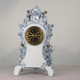 Antique German Three Piece Porcelain Clock Garniture
