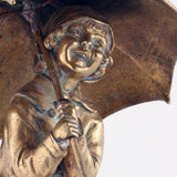 Chiparus Bronze Figure, Girl with Umbrella