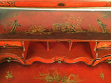 George I Red Japanned and Gilt Toilet Mirror