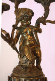 Pair of Bronze Figural Six-Arm Candelabra