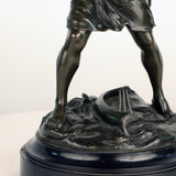 French, Early 20th Century Bronze, David Beheading Goliath