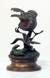 Bronze of Sparrow and Lizard by Jules Moigniez