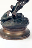 Bronze of Sparrow and Lizard by Jules Moigniez