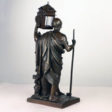 Antique French Amusing Bronze Figure of Diogenes, a Desk Set