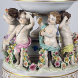 Dresden Porcelain Figural Centrepiece Raised Fruit Bowl