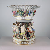 Dresden Porcelain Figural Centrepiece Raised Fruit Bowl