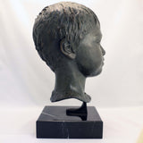 Lillian Katznelson Head of a Young Boy Bronze on Marble Base