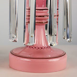 Pair of Pink Cased Bristol Glass Table Lustres