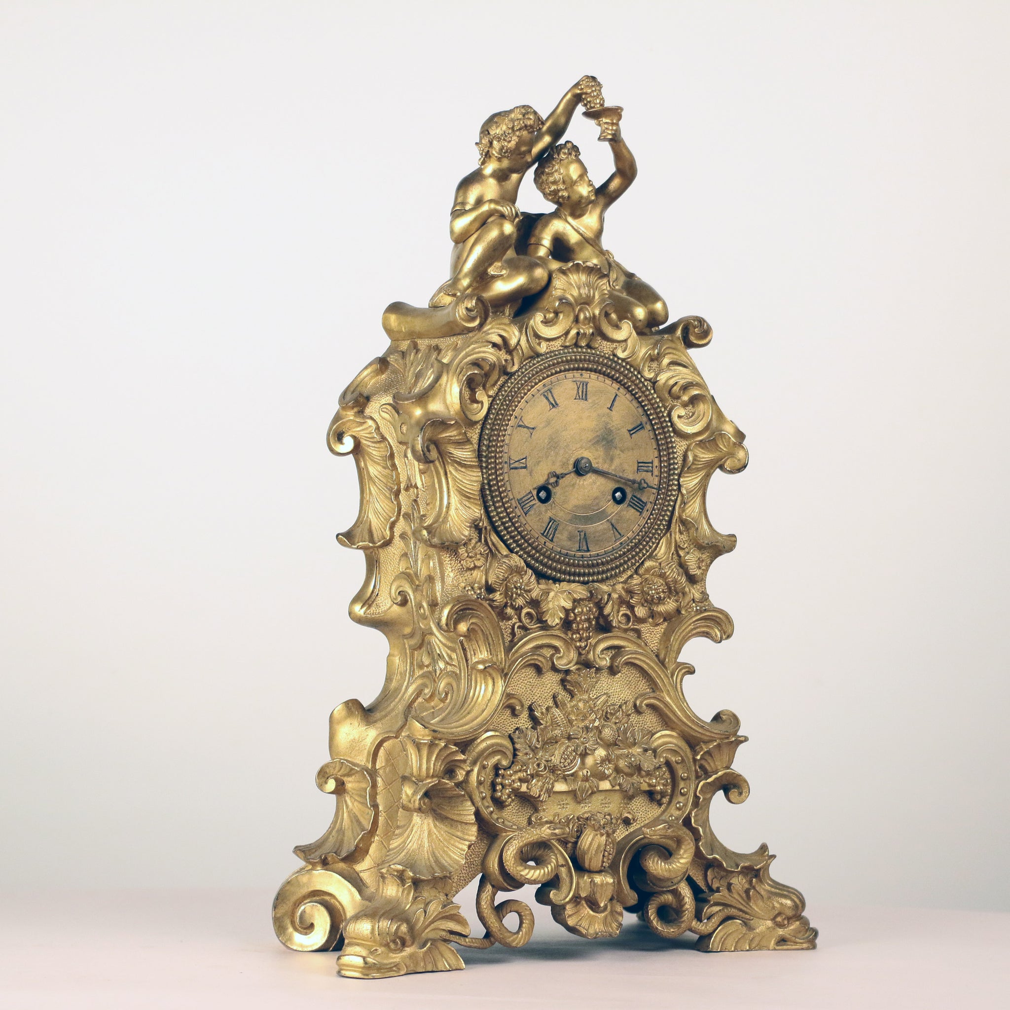 Louis XV Style Gilt Bronze Mantle Clock in the Rocco Taste – Grand