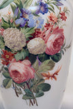 White Opaline Baccarat Glass Floral Painted Vase
