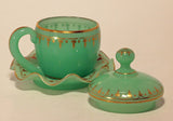 Set of Four Baccarat Chrysoprase 'Uranium' Covered Cups on stands