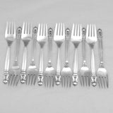 Georg Jensen Acorn Sterling Silver Flatware Set for 12 and Persons 126 Pieces