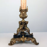 Pair of Neo-Renaissance Bronze and Marble Five Arm Candelabra