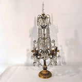 Pair of French Louis XVI Style Gilt Bronze and Crystal Five-Light Girandoles