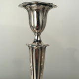 Set of Four Neoclassical Style Hall Marked Silver Candlesticks