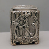 Pair of English Silver Chinoiserie Tea-Caddies, Mid 19th Century Roccoco Style