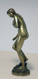Standing Female Nude Bather, Bronze Signed Fullborn