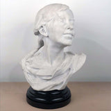 Italian Marble Bust of a Smiling Young Woman, Signed Tiruk