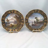 Pair of Sevres Cabinet Plates Views of Normandy
