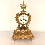 Louis XV Style Gilt Bronze and Crystal Mantel Clock Garniture