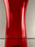 An Architectural MCM Ruby Art Glass Vase Attributed to Blenko