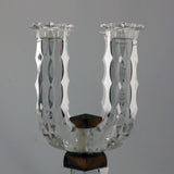 Pair of Baccarat Art Deco Lead Crystal Four Light Candelabra