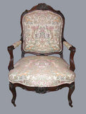 Pair of Victorian Walnut Open Armchairs