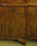Georgian Style Walnut and Parcel Gilt Breakfront Bookcase