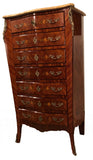 Seminaire, Tallboy Louis XV Style in Marquetry Kingwood
