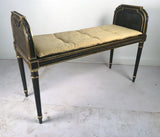 Antique French Louis XVI Style Gilt And Painted Bench