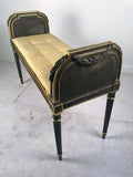 Antique French Louis XVI Style Gilt And Painted Bench